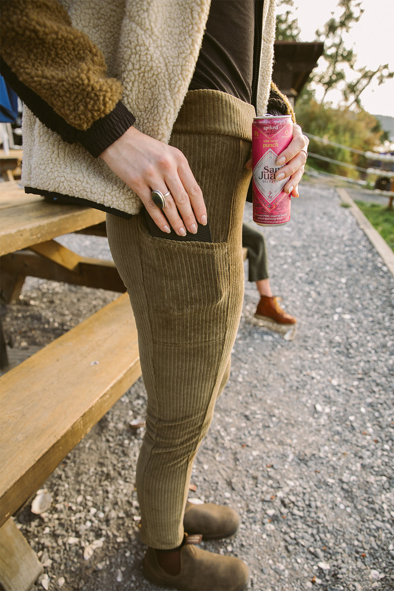 Khakis & Company Knit Corduroy Leggings Color: Cappuccino