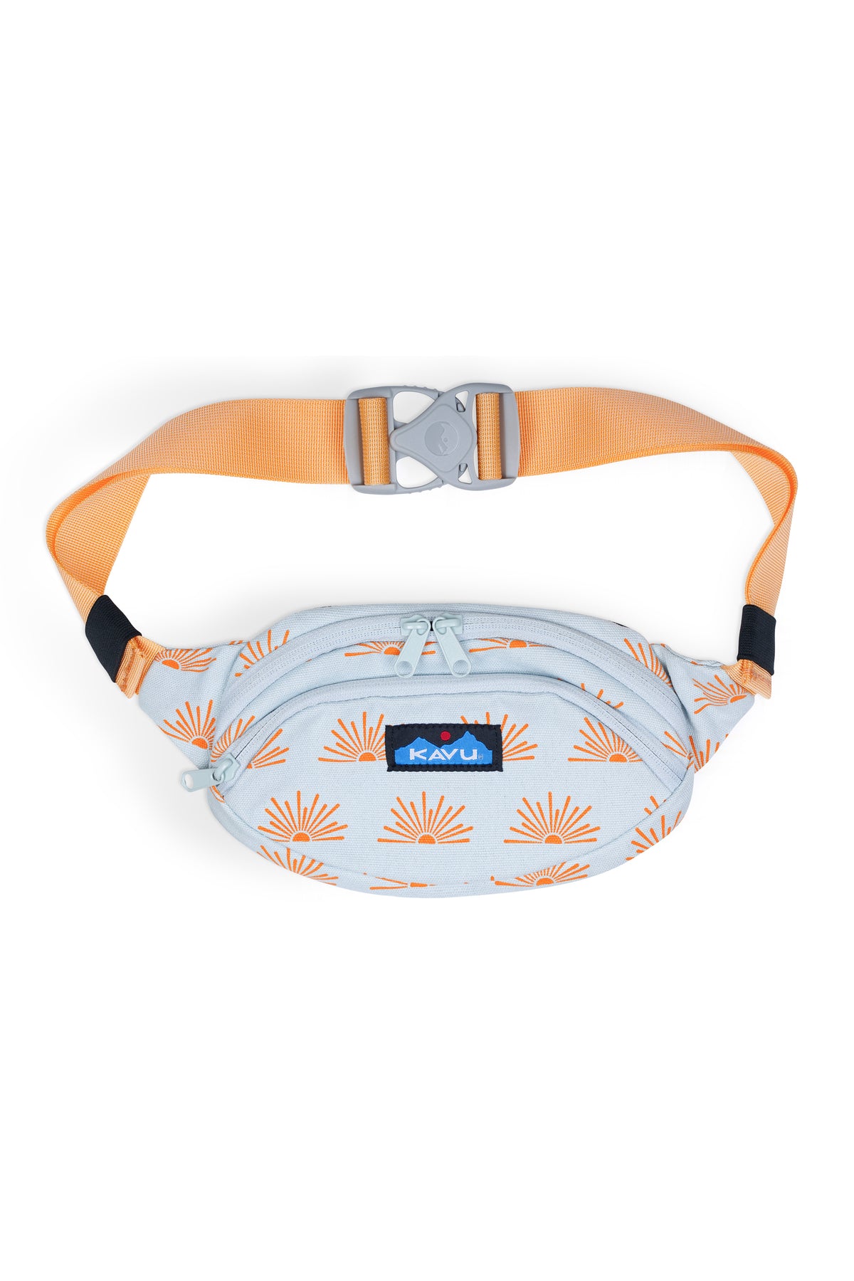 Kavu Men\'s Zigzag Belt Bag - Orange, Green, and White Canvas Spectator – KAVU.com main image 2