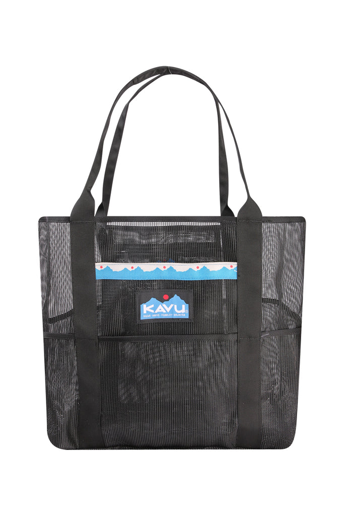 Large Beach Bag Clear PVC Black Minimalist